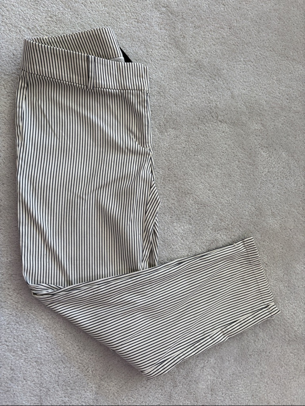 Ann Taylor Black and White Pinstripe Chinos